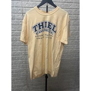 Gildan Thiel College Cross Country Track & Field Graphic T-Shirt Yellow Mens L